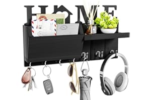 HapiRm Key Holder for Wall, Key Hanger with Home Design, Key Hooks Wall Mounted with Mail Sorter for Entryway, Mudroom, Hallway, Bedroom, Kitchen, Office