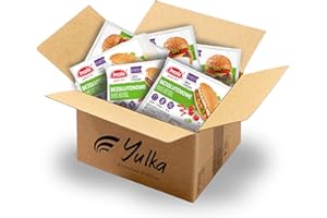 ‎YULKA YULKA Glutenfrei | BOX Hot-Dog & Hamburger Brötchen 6erPack | Glutenfreie Brötchen und Backwaren | Laktosenfrei Weizenmehlfrei (Vorteilspack 3x HotDog (130g: 2x65g) 3x Hamburger (140g: 2x70g))