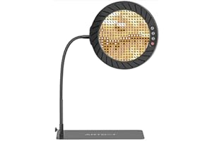 ‎ARTDOT ARTDOT 10X Lupe mit Licht und Ständer, Lupenleuchte mit 144 LEDs, 5 Einstellbare Farben und 10 Helligkeitsstufen, als Diamond Painting Zubehör, Lupenlampe für Lesen Basteln Juweliere Modellbau