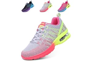 Hitmars Scarpe Running Donna Scarpe Ginnastica Corsa Sportive Sneakers Traspiranti Leggero Air Scarpe Camminata Fitness Jogging Casual all'Aperto Nero Grigio Rosso EU 36-42