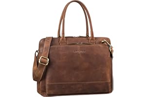 STILORD 'Nola' Bolso Shopper Mujer Cuero Grande Bolso Portátil 13.6 Pulgadas Bolso Trabajo Maletín Vintage Bolso Bandolera Bolso de Negocios Piel Auténtica