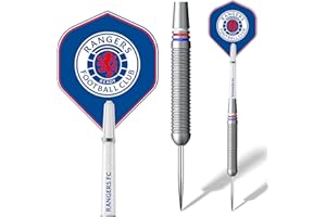 FOCO Officially Licensed Glasgow Rangers Football Club Steel Tip Brass Darts Set, Crest, Blue, 22g.