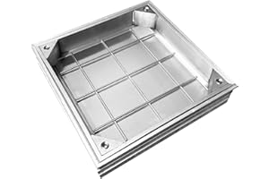 NATOTELA Recessed Manhole Cover and Frame Clear Opening Size 200x200mm Invisible Aluminium alloy Inspection Chamber Cover Square Embedded Manhole Lid with Lifting Keys for Patios Garden Courtyards