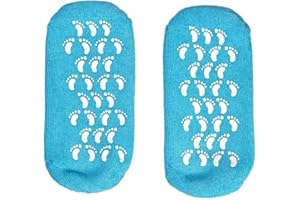 Pinkiou Moisturising Gel Socks Silicone Socks for Dry Cracked Skin Soft Moisturizing Softening Reparing for Women and Men(Blue)