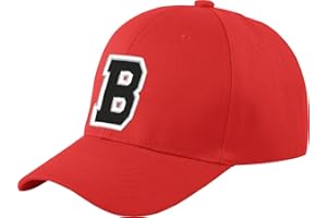 MFAZ MOREFAZ LTD Morefaz Unisex Jungen Mädchen Mütze Baseball Cap ROT Hut Kinder Kappe Alphabet A-Z TM (B)