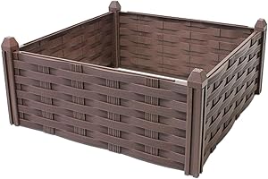 Spetebo Kunststoff Beeteinfassung braun - 45x45 cm - Beet Umrandung Begrenzung Steckzaun