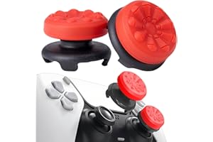 STAY GENT Thumb Grips Caps for PS5 PS4 Controller Thumbstick Grips Aim Assist FPS Game for PS5 Controller Thumbstick Caps Silicone Joystick Accessories Sets, Reduce Thumb Fatigue & Thumb Slipping, Red