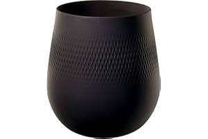 ‎VILLEROY & BOCH Villeroy & Boch Collier noir Vase Carre No.1, 23 cm, Premium Porzellan, schwarz, Groß