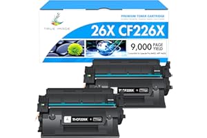 TRUE IMAGE Cartouche de Compatible pour HP 26X CF226X 26A CF226A Laserjet Pro MFP M402dn M402n M426dw M426fdw M426fdn M402dw M402d M402 M426 Toner (Noir,Pack de 2)