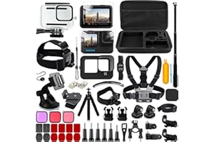 65-in-1 Zubehör Set für GoPro Hero 12/11/10/9 Black, YAVOCOS Zubehör Kit für GoPro Action Kameras, Schutzfolie Wasserdichtes Gehäuse Silikon Schutzhülle Selfie Stick Filter