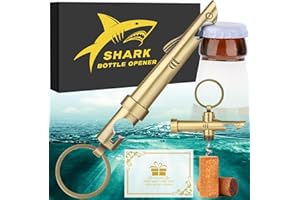 LKKCHER Abridor de botellas de tiburón 2 en 1, llavero novedoso sacacorchos, abridor de botellas de cerveza, regalos de vino y cerveza para hombres, regalos del día del padre, regalos Navidad