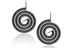 Toaluea 2 Stück Telefonhörerkabel RJ9 RJ10 RJ22 4P4C, 3 Meter Telefonhörer Spiralkabel, Telefonkabel Verlängerung Gefederter, Telefon Kabel Flexible, Gewickelt Ersatzkabel für Festnetzanschlüsse