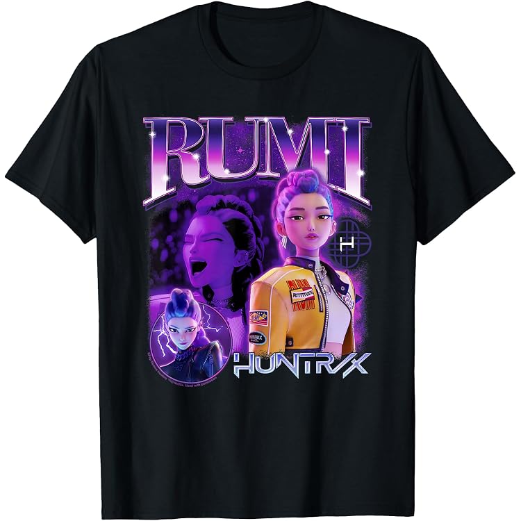 T-shirt Kpop Demon Hunters Huntrix World Tour - Merch Officiel, Coupe Classique