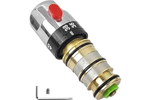 TONGBOKE Thermostatic Shower Valve Cartridge Replacement, with Screws and Wrenches, Tap Cartridge Shower Valve Spare Replacement Repair Kit, Brass Tap Spares, for Faucets, Shower Valves