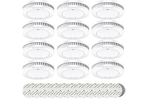 RUNIDUR 12er Mini Rauchmelder Set 10 Jahre Batterie, Feuermelder Ohne Fehlalarme, Brandmelder 10 Jahre Batterie ohne Blinken, zum Kleben, Weiß