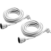 Meister - Set of 2 2 m plastic extension cables - for indoor (IP20) - Schuko plug - White