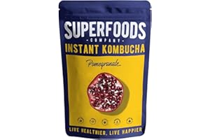 Superfoods Company - Instant Kombucha Powder, Pomegranate Flavour, Vegan Pre + Probiotic Drink, Gut Health Support (30 Servings)
