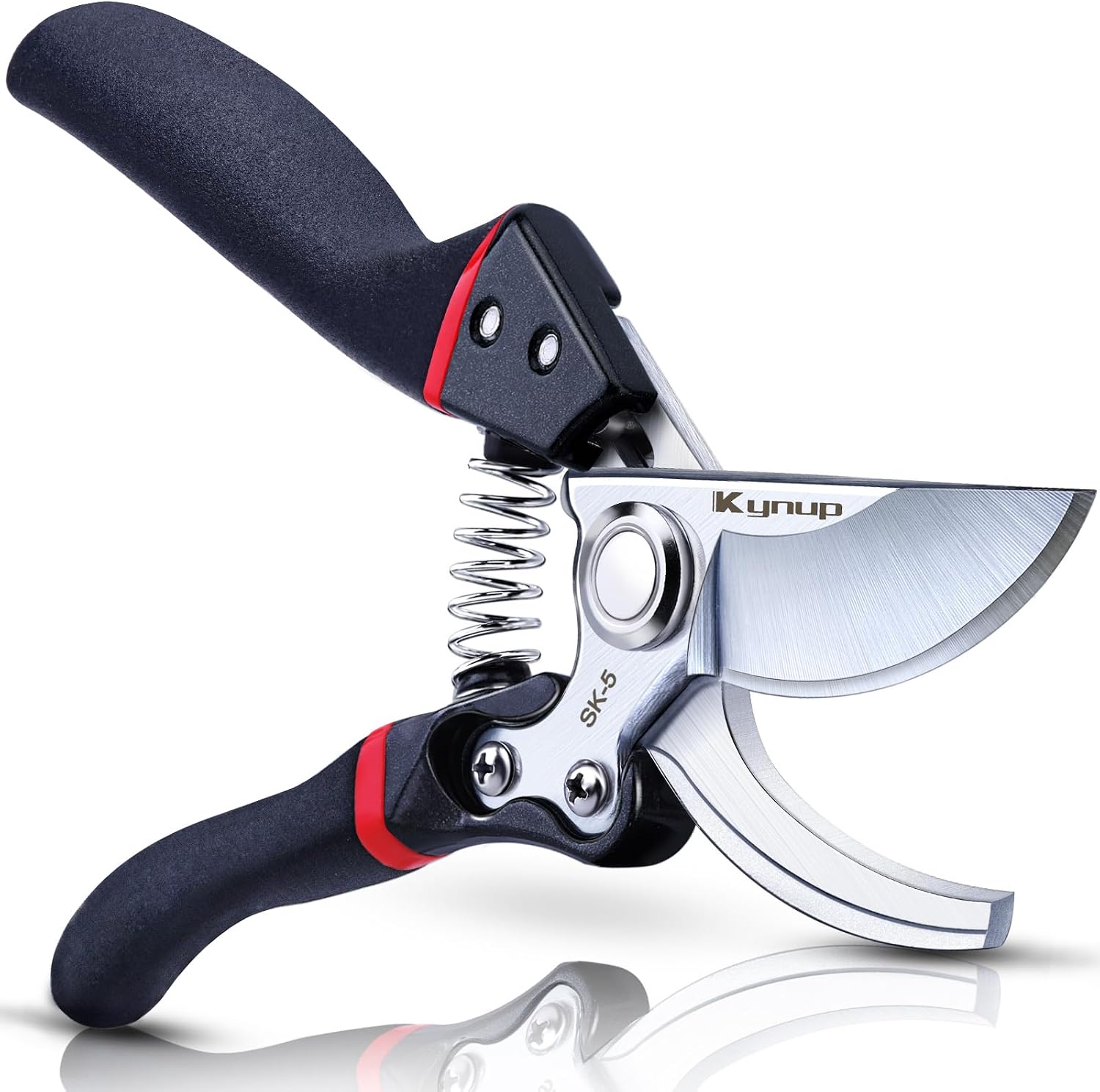 Kynup Garden Secateurs - SK-5 Steel Gardening Shears with Ergonomic Anti-Slip Handle, Gardening Pruning Scissors, Bypass Pruning Secateurs for Trimming & Hedge Shears Cutting - Garden Tools - Black