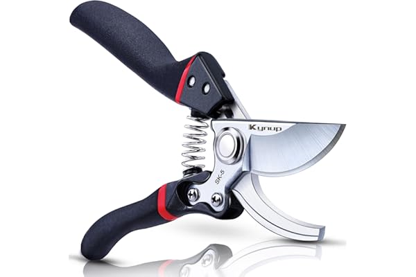 Kynup Sécateur de Jardin Professionnel, Ciseaux de Jardinage pour Taille des Arbres, Rosiers, Arbustes et Plantes, Poignées Ergonomiques Anti-dérapantes – Outil de Jardin Robuste (Noir)