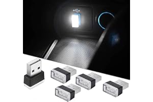 CTRICALVER Oświetlenie samochodowe, nastrojowa atmosfera samochodu, oświetlenie LED USB do samochodu, atmosfera LED (5 szt. białe)