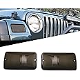 KYYET Compatible with 1997-2006 Jeep Wrangler TJ Driver and Passenger Side Turn Signal Side Marker Light Lens Housing Replace for 55157033AA 55157032AA ;(Smoke Lens)