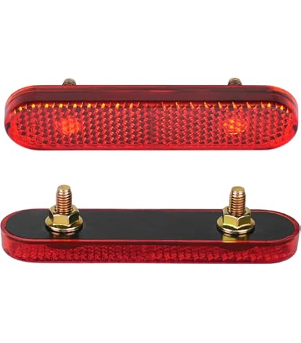 6XMotorcycle Round Reflectors Self Adhesive Camper Van Truck Caravan Trailer -Red/Amber - View #5