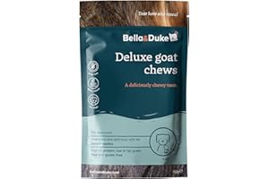Bella & Duke Deluxe Goat Chews for Dogs - 100% Natural Treat - Ideal for Training & Snacking - Grain-Free, High Protein and Hypoallergenic - Suitable for Large Dogs - Guilt-Free