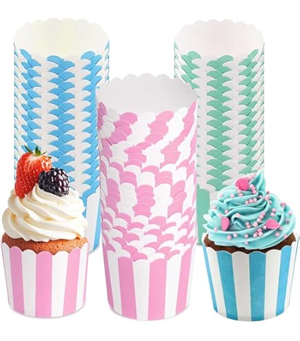 MORAINJAY 100 stuks papieren muffinvormpjes, standaardformaat, Oktoberfest, blauw en wit, papieren bakvormen, bakvormen, muffin, cupcake-vormen, omslagvormpjes voor Beiers Oktoberfest decoratie