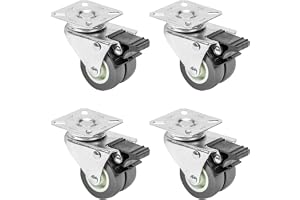 HMF 6720 Dubbla tunga hjul med broms | Polyuretan | 4 stycken | 50 mm