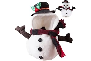 LEBKFT Pet Christmas Costume Dog Walking Snowman Outfit Cat Christmas White Outfit Medium Pet Clothes Suit Xmas Outfits Hoodies Costume with Cloak for Small Dogs and Cats Cosplay Party