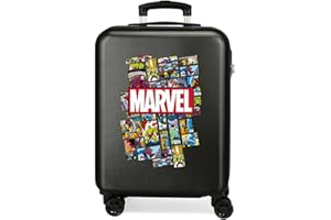 Marvel Los Vengadores Comic, Maleta De Cabina Rígida Niños, Negro, 38 X 55 X 20 Cm