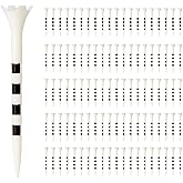 Amazon Basics Golf Tees with Height Marker System - Recycled Plastic Tees with 4 Prong Head - Golf Accessories - White - Pack