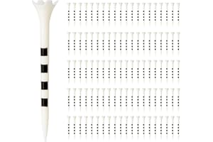 Amazon Basics Tees de Golf avec Système de Marquage de Hauteur - Tees en Plastique Recyclé avec Tête à 4 Pointes - Accessoires de Golf - Blanc - Lot de 100