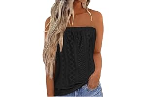 Achimlt Top Senza Spalline Donna Estivi Top A Fascia Donna Elasticizzato Slim Fit in Tinta Unita Tube Top Maglietta Senza Maniche Donna A Blocchi di Colore per Le Vacanze Canotte Top Estivo Donna