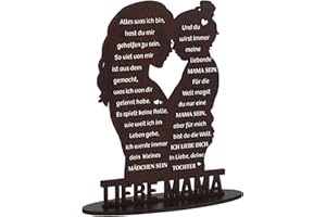 BETESSIN Mutter Tochter Geschenk - Liebe Mama Holzschild mit Basis - Geschenke für Mama von Tochter - Muttertagsgeschenk & Geburtstagsgeschenk für Mama