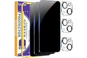 IMBZBK für iPhone 15 für Panzerglas Sichtschutz 3 Stück Schutzfolie Folie Sichtschutz Zubehör mit 3 Stück Kameraschutz
