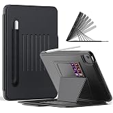 UnDePlus iPad Mini 7 Mini 6 ile uyumlu Kılıf Multifunction Leather Case 2021-2024 Siyah