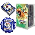 Trading Card Binder Bundle - Includes 50 Assorted Cards and 4-Pocket Card Binder with 240-Card Capacity - Collectible Card Case Folder Album, Ideal for Legendary Pokemon Cards and Packs