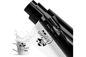 EPRCUT Vinylfolie Plotter, Plotterfolie Vinyl Rolle Schwarz Glänzende, Selbstklebende Folie Permanentes Dauerhaften Aufklebern 30,5 x 457cm Vinylfolie für Cricut, Silhouette Cameo, Bastelprojekte