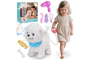 Walking Dog Toys for Kids, Mehani Electronic Interactive Toys Dog for 3 4 5 6 Year Old Girls and Boys, Repeating/Barking/Tail Wagging, Plush Toy Realistic Puppy,Gifts for Toddlers, Christmas, Birthday