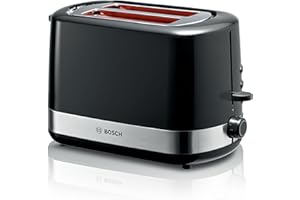 Bosch Elettrodomestici, Tostapane compatto, TAT6A513, con funzione scongelamento/riscaldamento, 800 W, colore: Nero