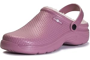 EAGSOUNI Zuecos Mujeres Zapatillas Casa Hombres Pantuflas Forro Pelusa Caliente Zapatos de jardín Impermeable Slippers Interior y Exterior Lined Clogs