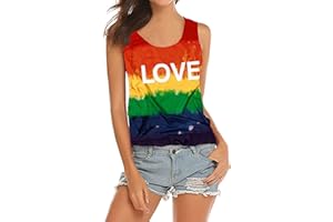 hohololo Pride Tank Top for Women LGBT Love Rainbow Print Sleeveless Shirt Gay Pride Month Tops