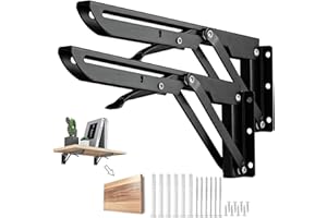 HTRTRR Składane wsporniki ze stali nierdzewnej 300 mm, 2 szt. ciężkich składanych stojaków do półek ściennych, łatwy montaż, idealne do majsterkowania, regałów, stołów i półek