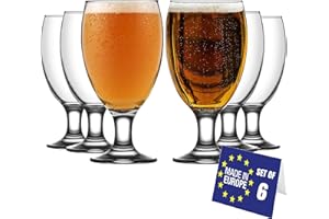 NORDIC SCHILLER Verres à Bière de Luxe Pint, 590ml Verre a Biere, Lot de 6, 100% SANS PLOMB, Verres à Bière Artisanale, Verres a Bieres IPA, Verres à Pied pour la Bière, Verres Belges pour la Bière