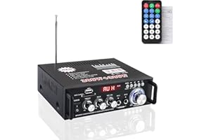 AWKAQUN Mini Verstärker hifi Stereo, 300W+300W Stereo Audio, Wireless Endstufe, Bluetooth 5.0 MP3 SD USB FM, Digital Signal Amplifier Receiver für Heimlautsprecher