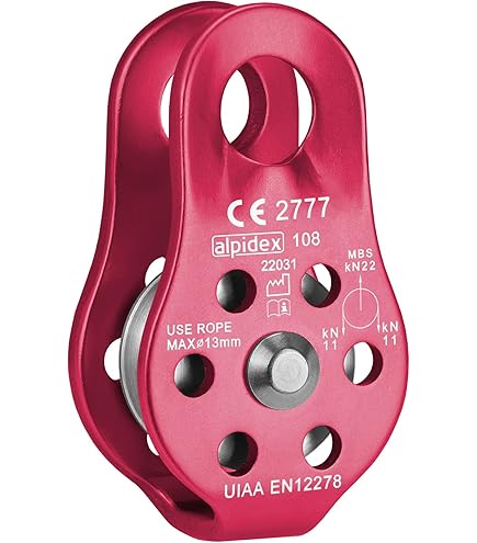 Carrucola Tandem ALPIDEX - Per Corde Tessuto 13 Mm E Acciaio 12 Mm - Doppia Puleggia - 20 KN - Foto 9