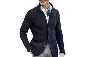 liaddkv Giacca da uomo in maglia blu giacca da uomo vestibilità regolare autunno inverno tuta casual blazer uomo classico giacca calore adatto per feste data ballo matrimonio smoking