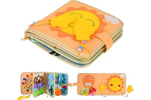 Quiet Book från 1 år | Tygbok för spädbarn | Filtbok Montessori | Babyböcker av mjukt tyg, tidig inlärning, livskompetenser, pedagogisk leksak 3D filt från 6 månader - 5 år, present för pojkar och