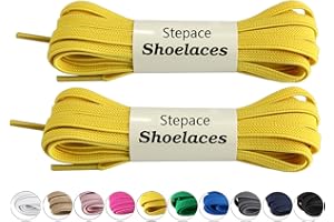 Stepace Lacci Elastici per Scarpe Piatti [2 Paia] Lacci per Scarpe da Sneakers e Scarpe da Corsa - Larghezza 6mm